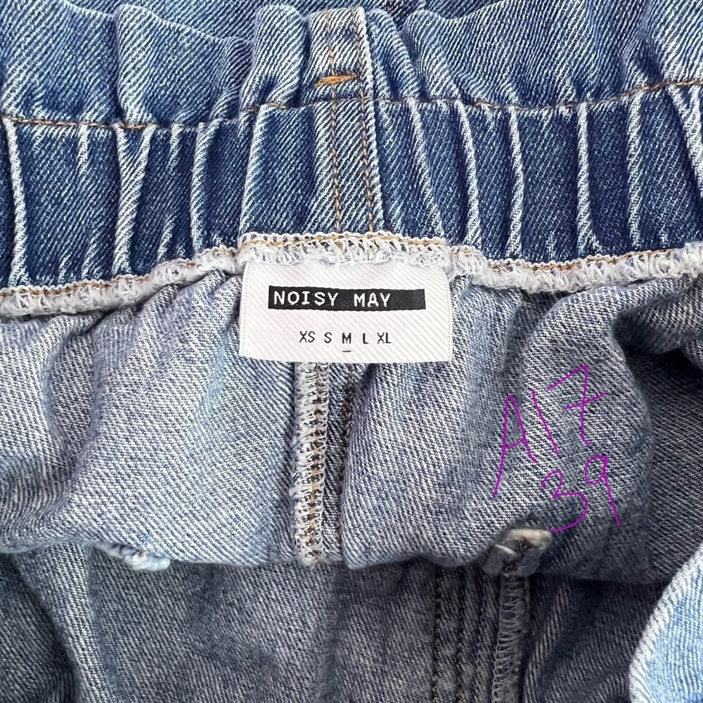 Noisy may skirt Jean pockets cowgirl Blue Denim Mini Skirt - Picture 6 of 6